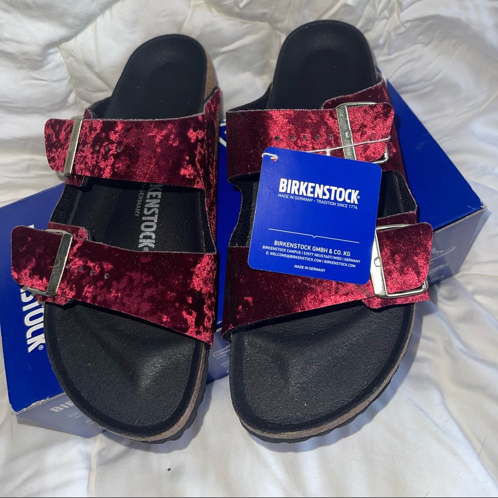 New Arizona Velvet Birkenstock Size 10 Narrow